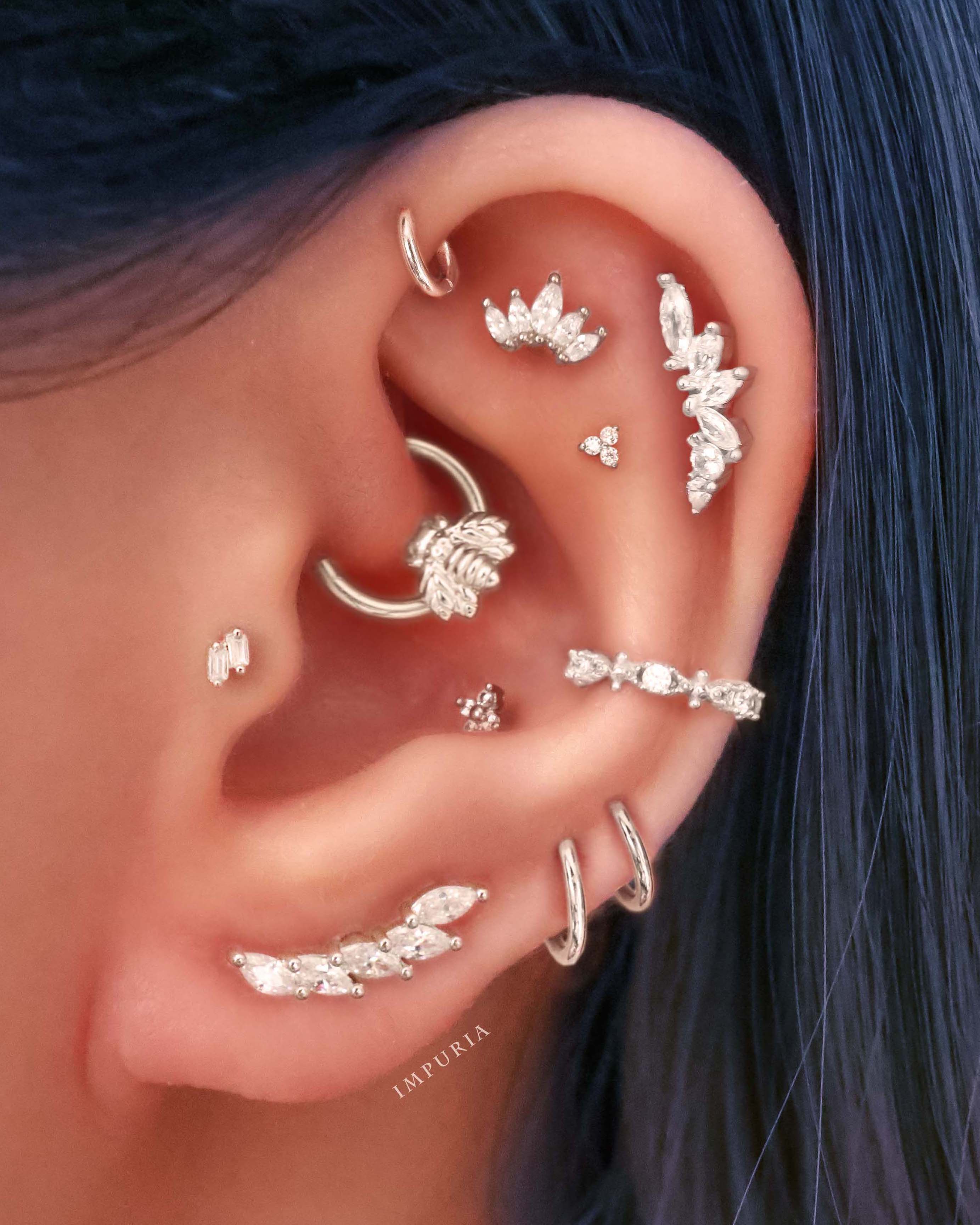 Dynasty Cluster Flat Back Stud Earring