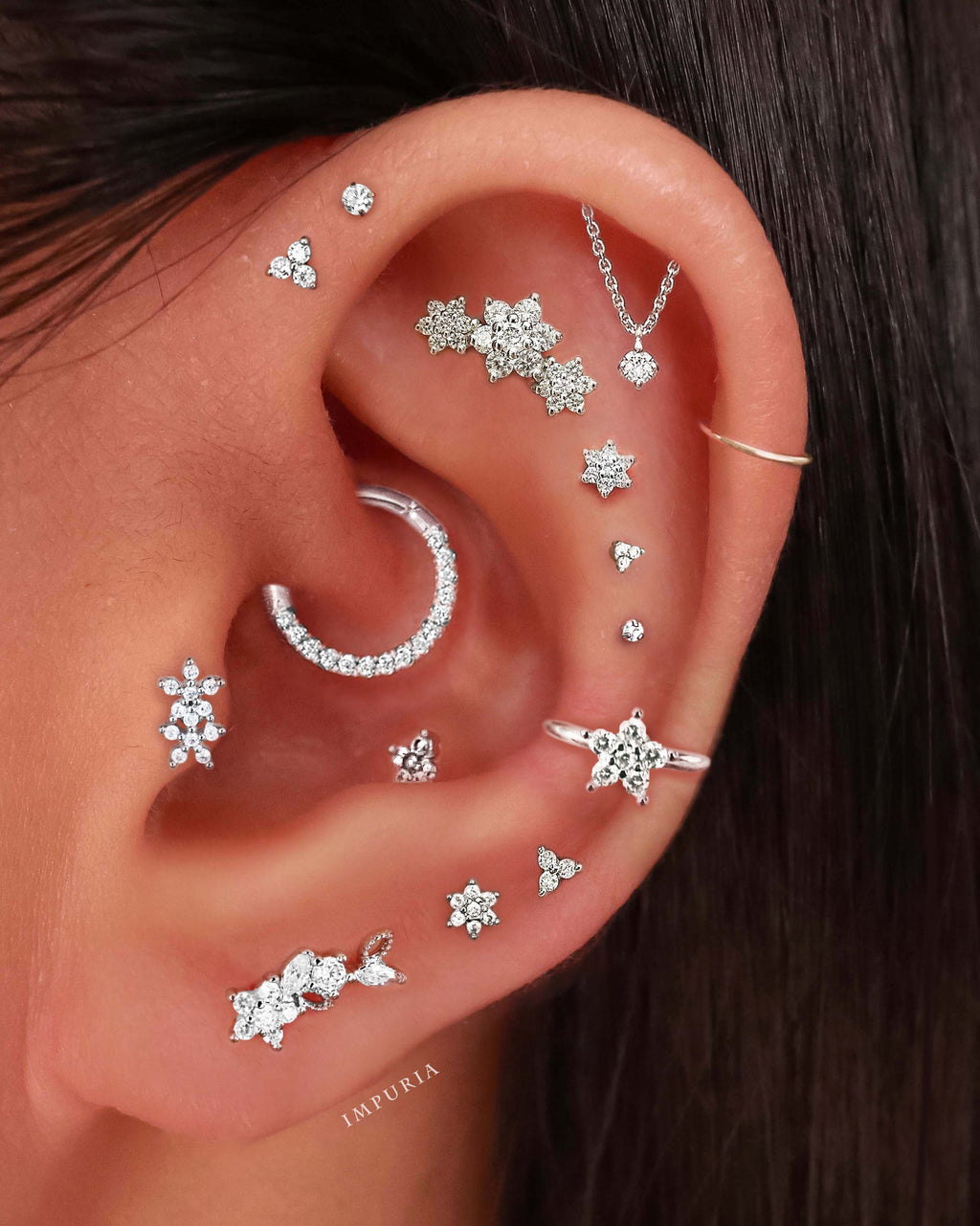 Absolute Hidden Helix Flat Back Stud Earring