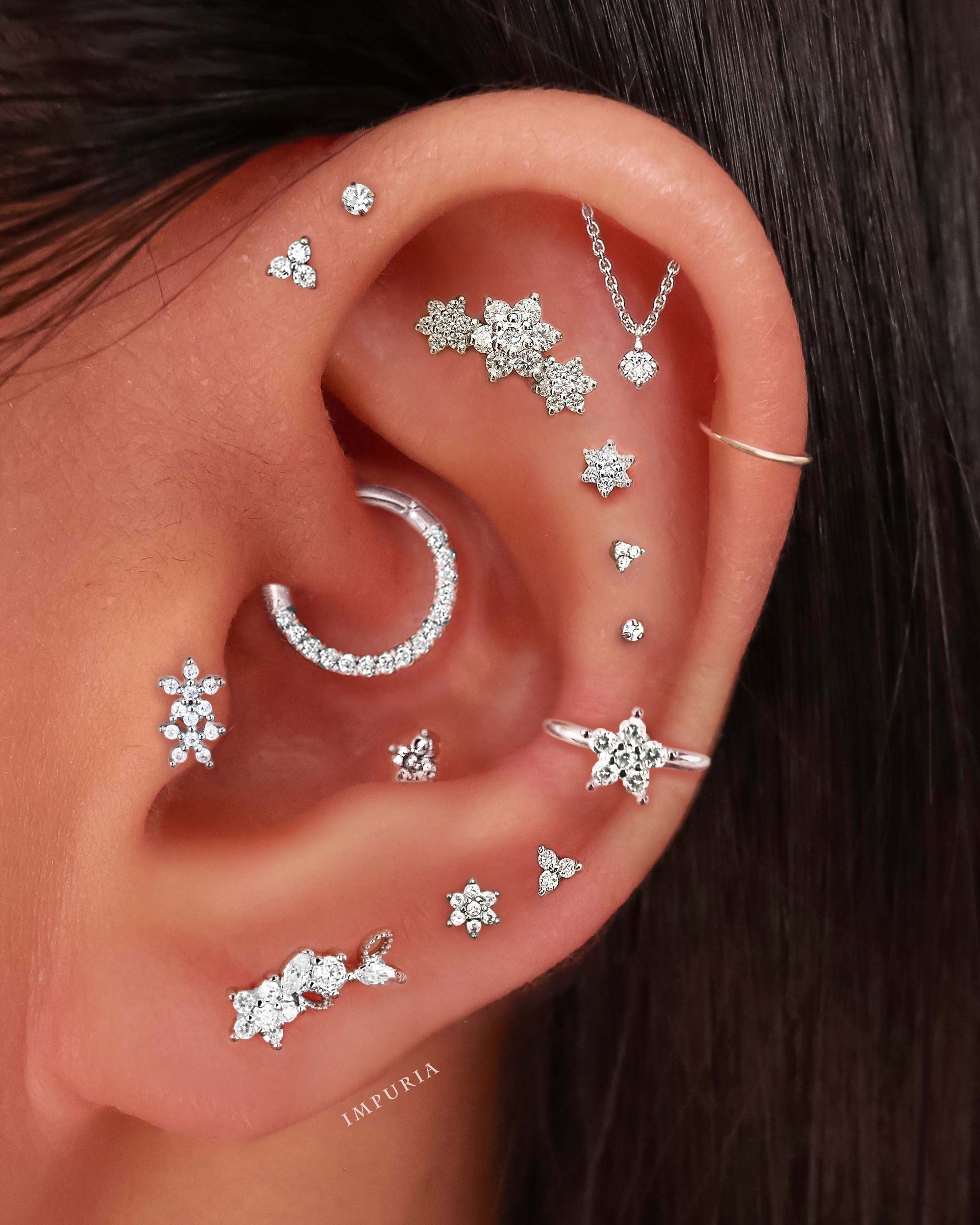 Absolute Hidden Helix Flat Back Stud Earring