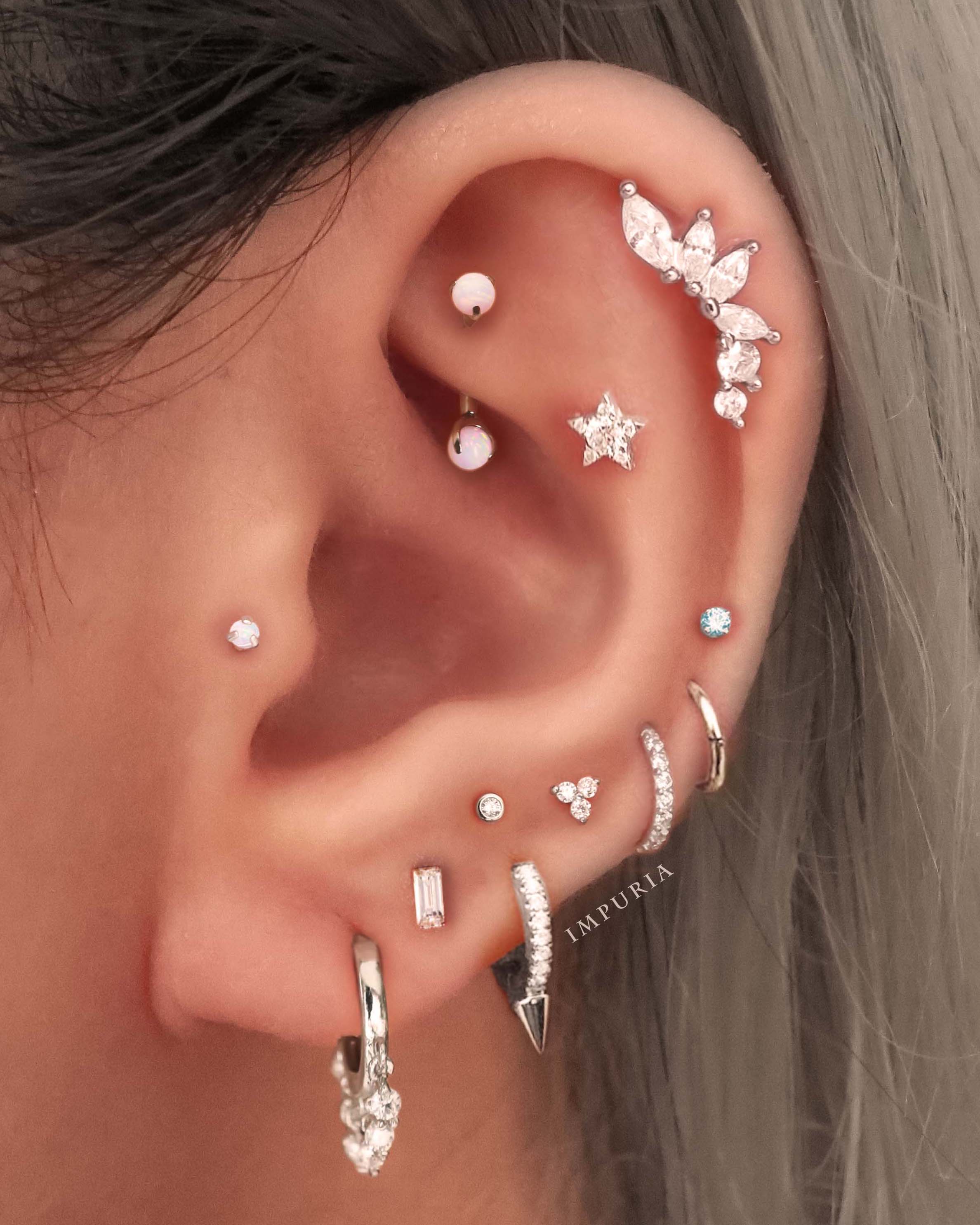 Dynasty Cluster Flat Back Stud Earring