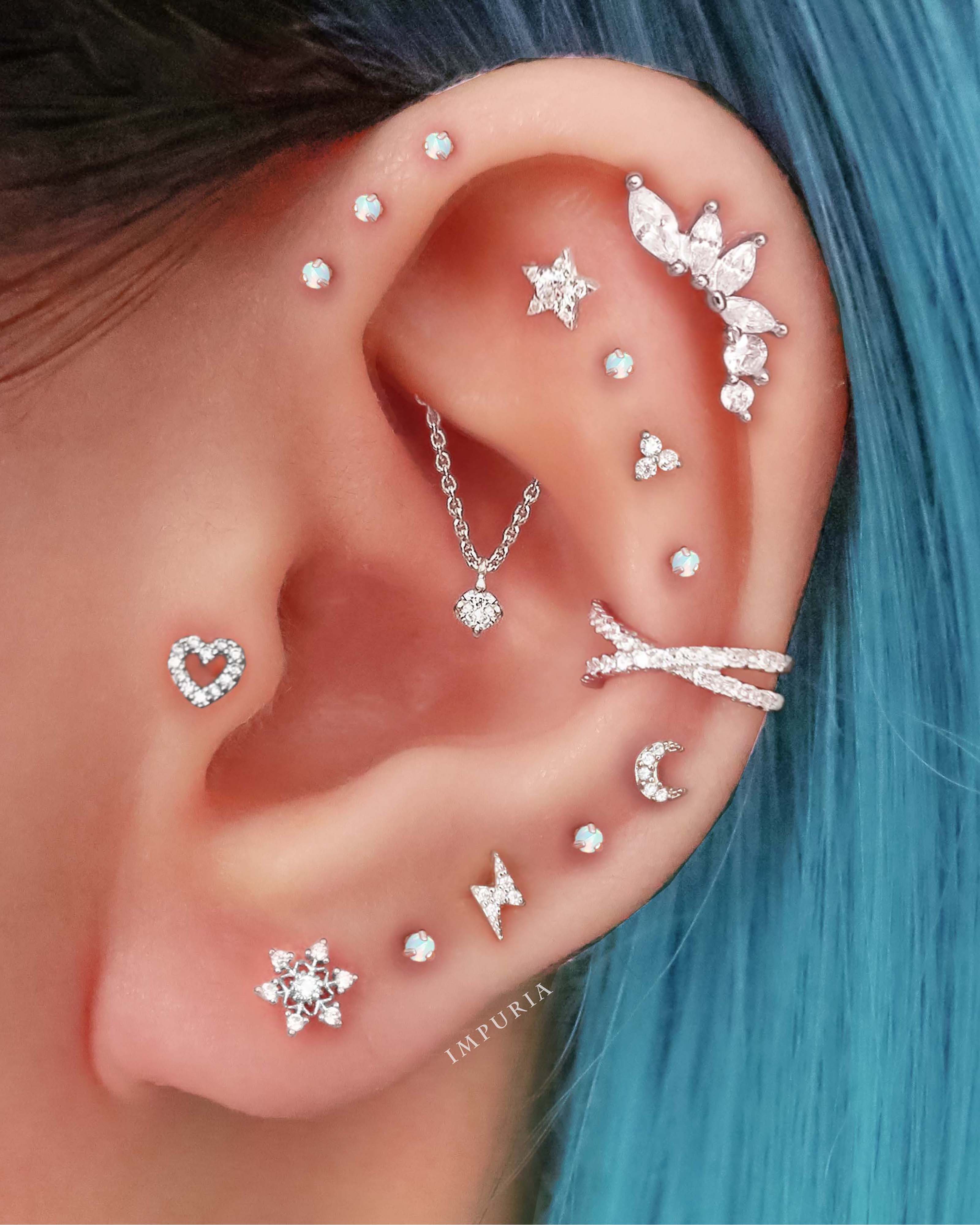 Absolute Hidden Helix Flat Back Stud Earring