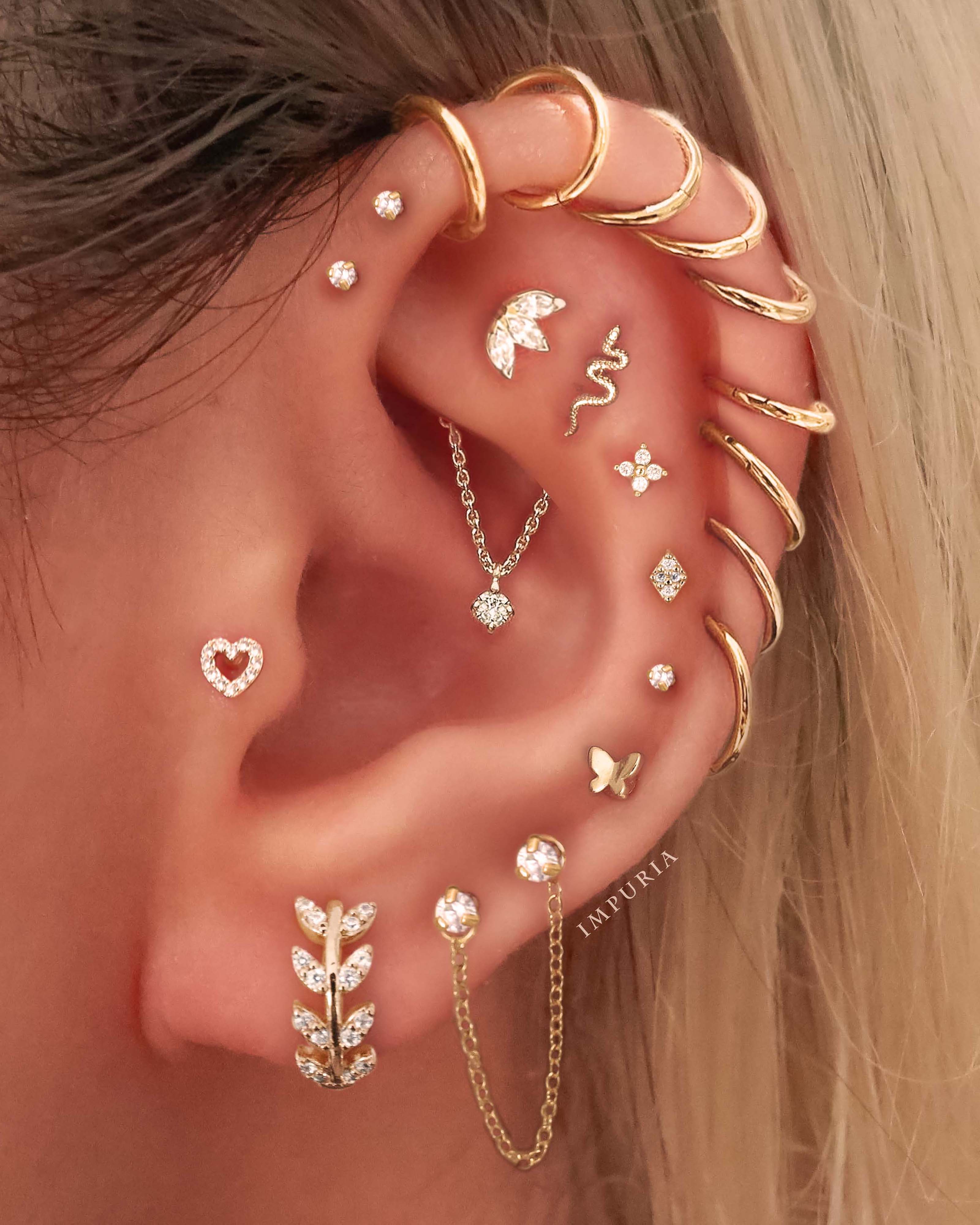 Absolute Hidden Helix Flat Back Stud Earring