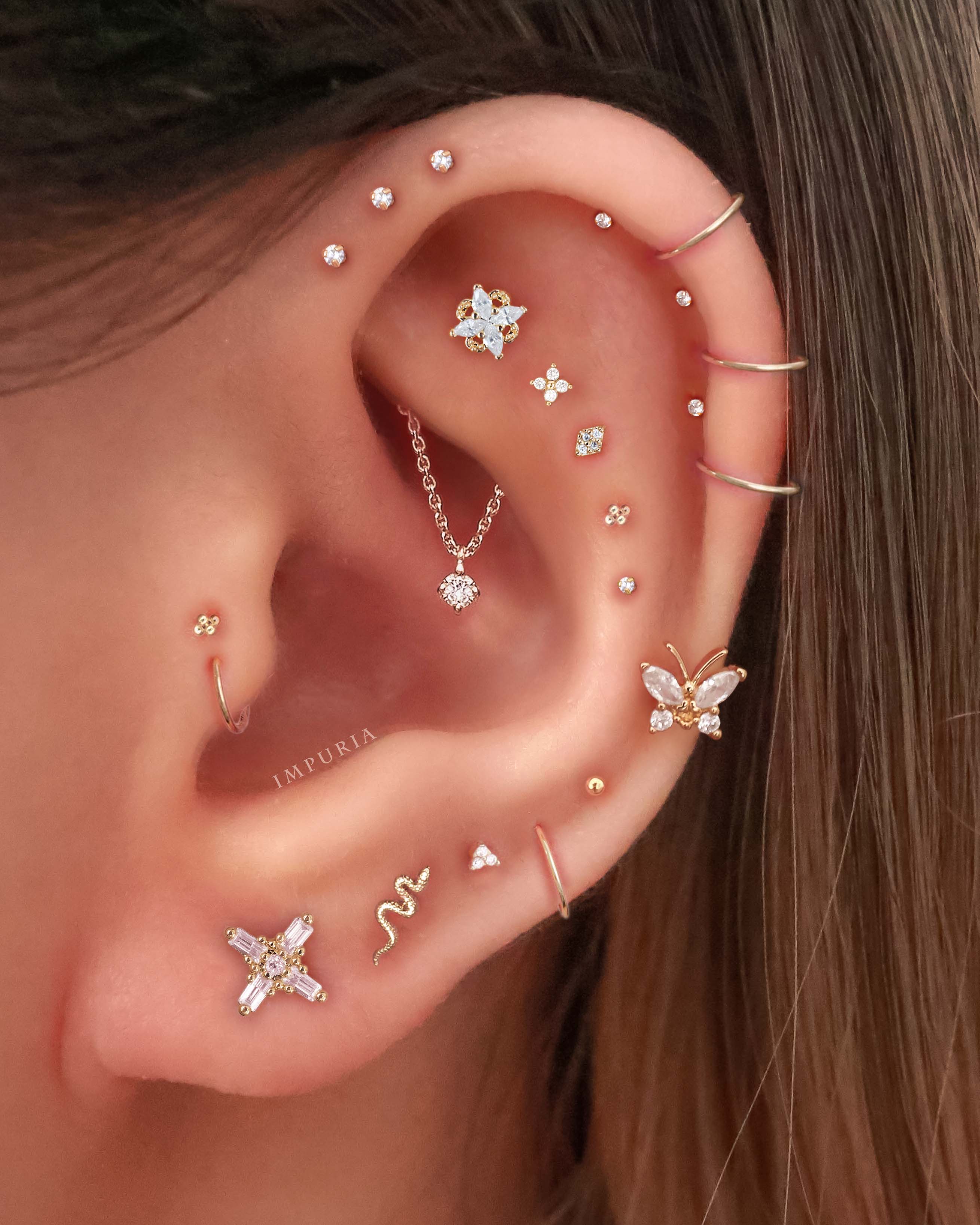 Absolute Hidden Helix Flat Back Stud Earring