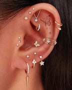 Absolute Hidden Helix Flat Back Stud Earring