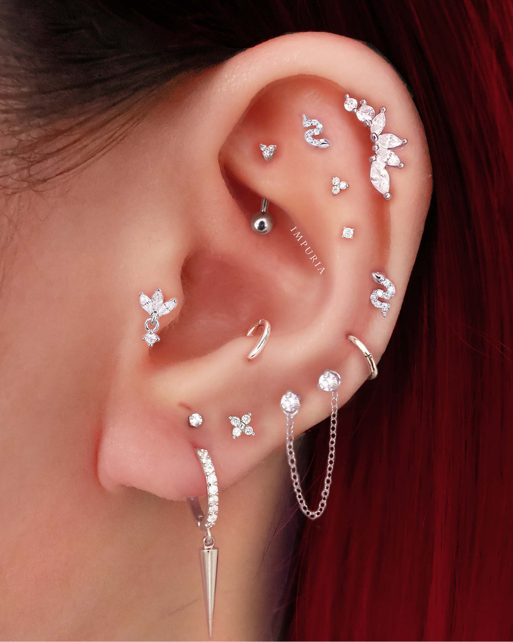 Dynasty Cluster Flat Back Stud Earring