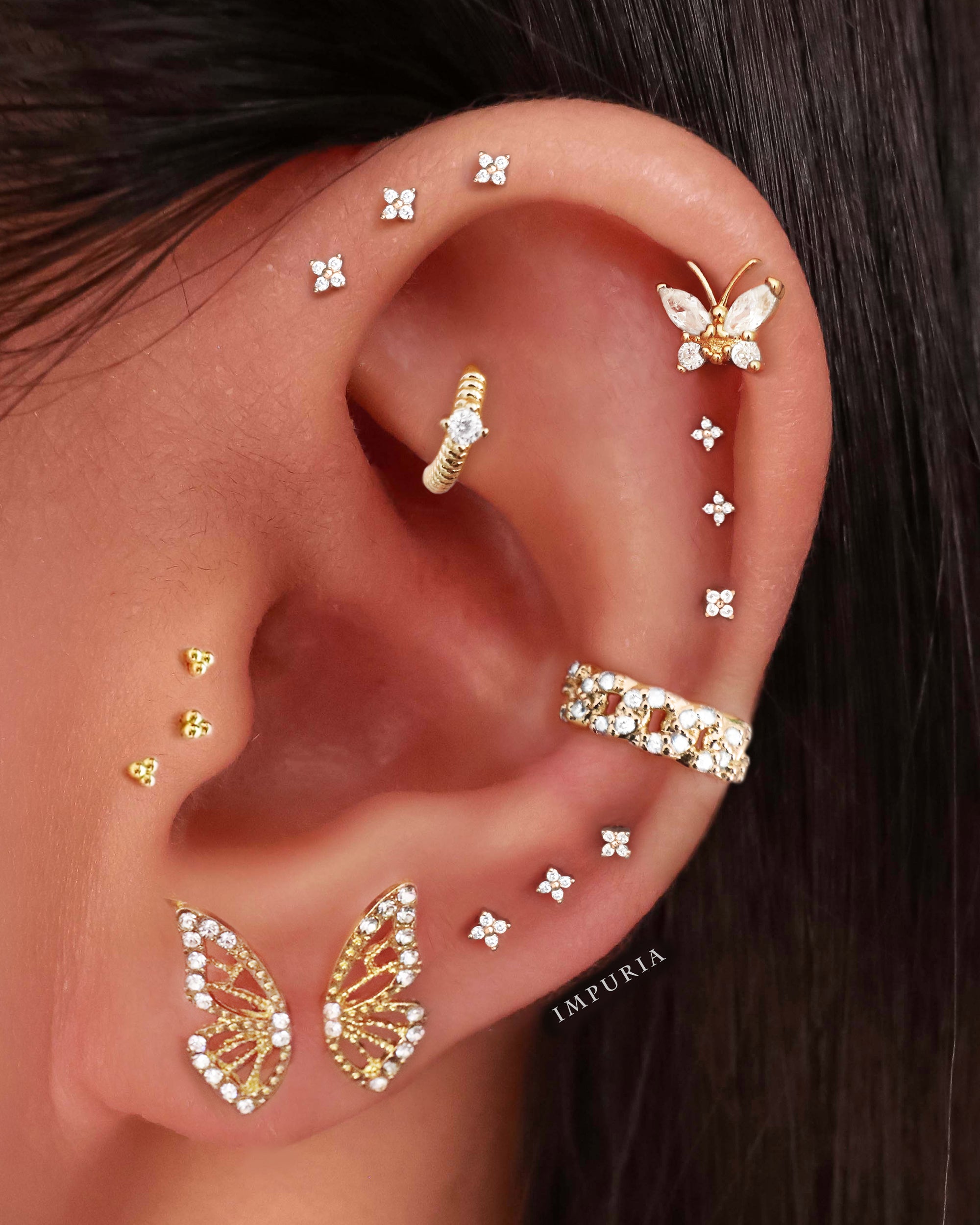 Grace Butterfly Ear Piercing Stud