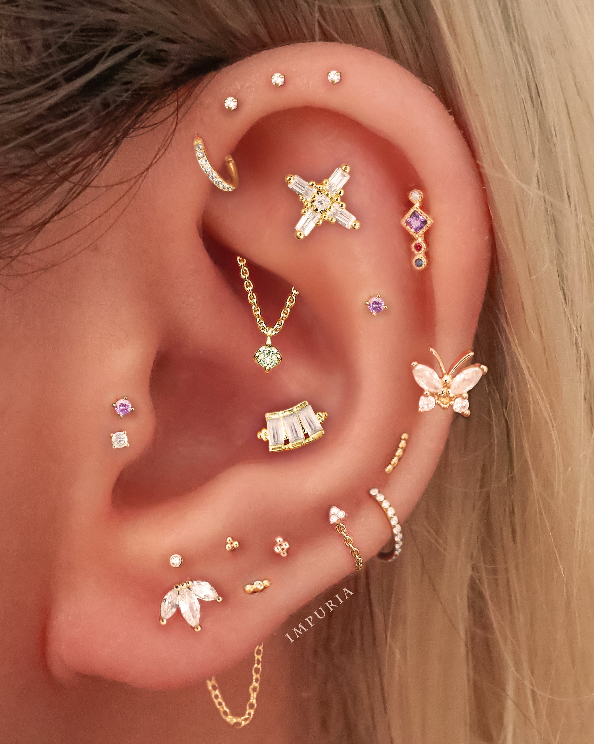 Absolute Hidden Helix Flat Back Stud Earring