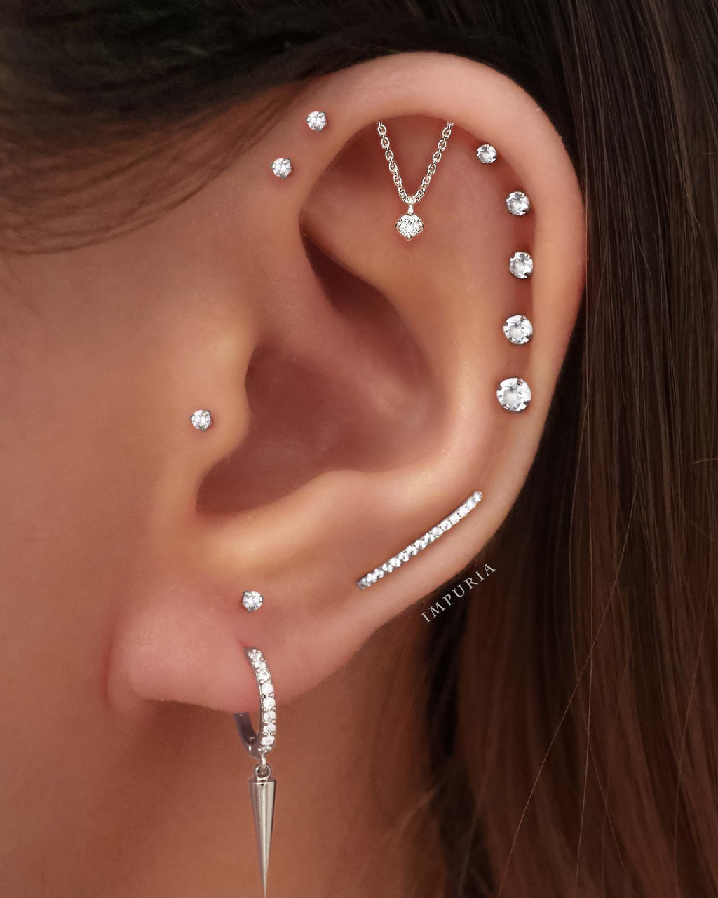 Absolute Hidden Helix Flat Back Stud Earring