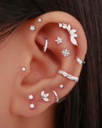 Dynasty Cluster Flat Back Stud Earring