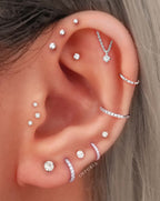 Absolute Hidden Helix Flat Back Stud Earring