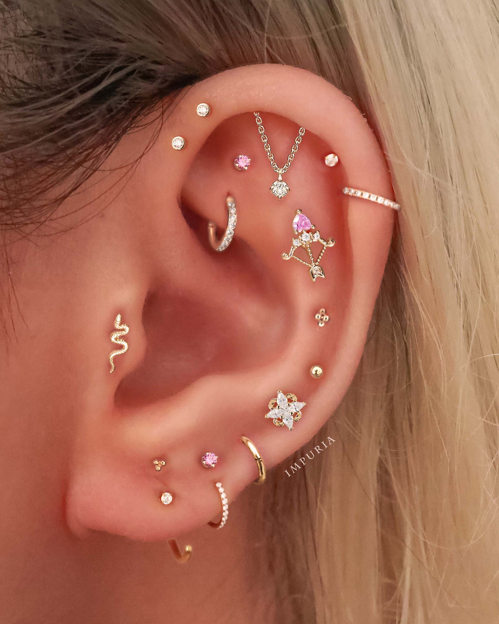 Absolute Hidden Helix Flat Back Stud Earring