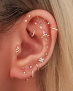 Absolute Hidden Helix Flat Back Stud Earring