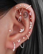 Absolute Hidden Helix Flat Back Stud Earring