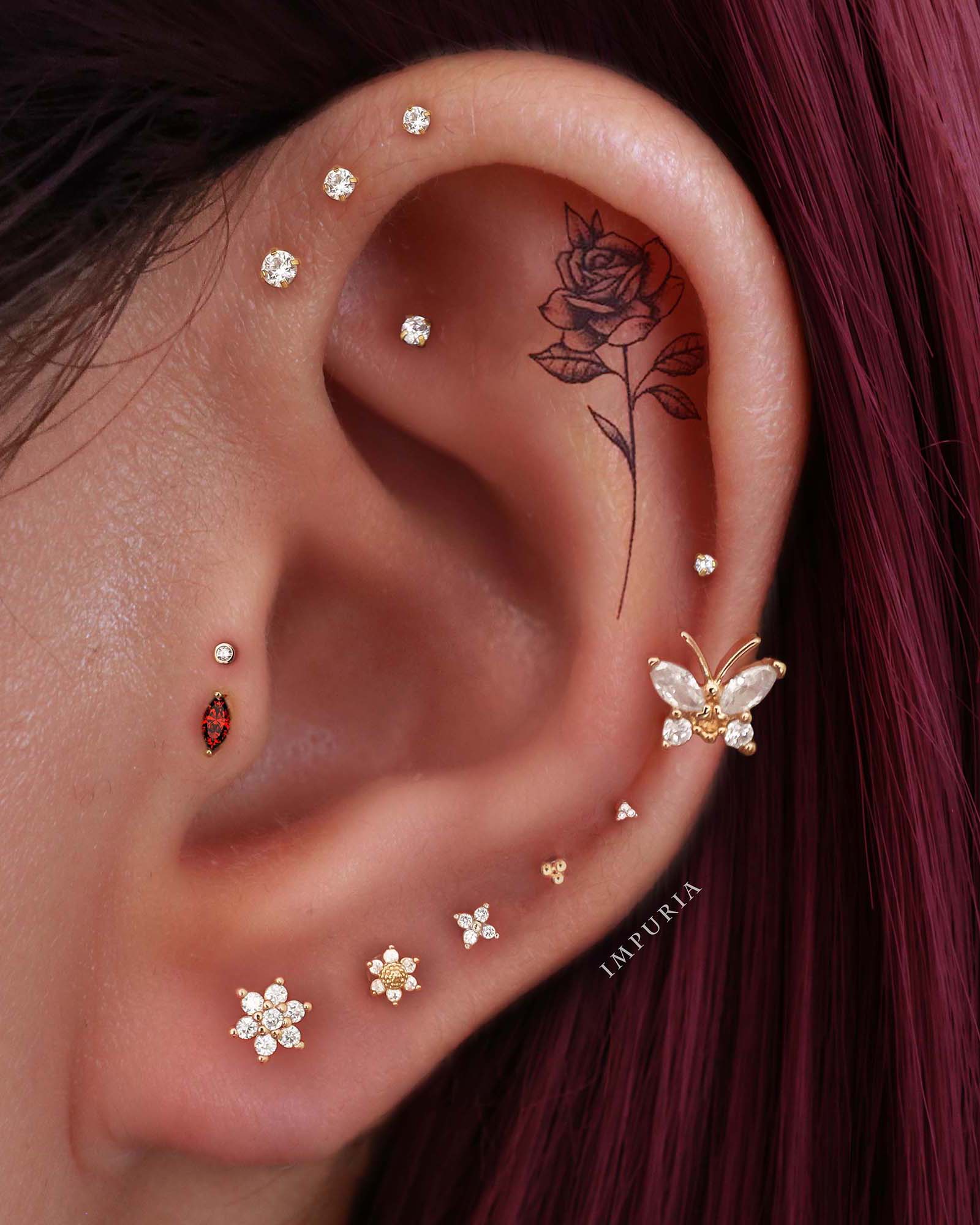 Grace Butterfly Ear Piercing Stud