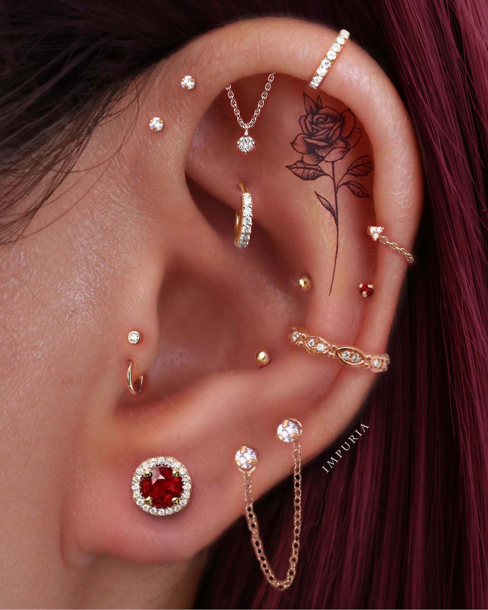 Absolute Hidden Helix Flat Back Stud Earring