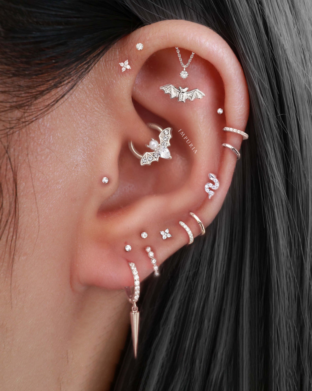 Absolute Hidden Helix Flat Back Stud Earring
