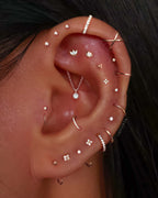 Absolute Hidden Helix Flat Back Stud Earring