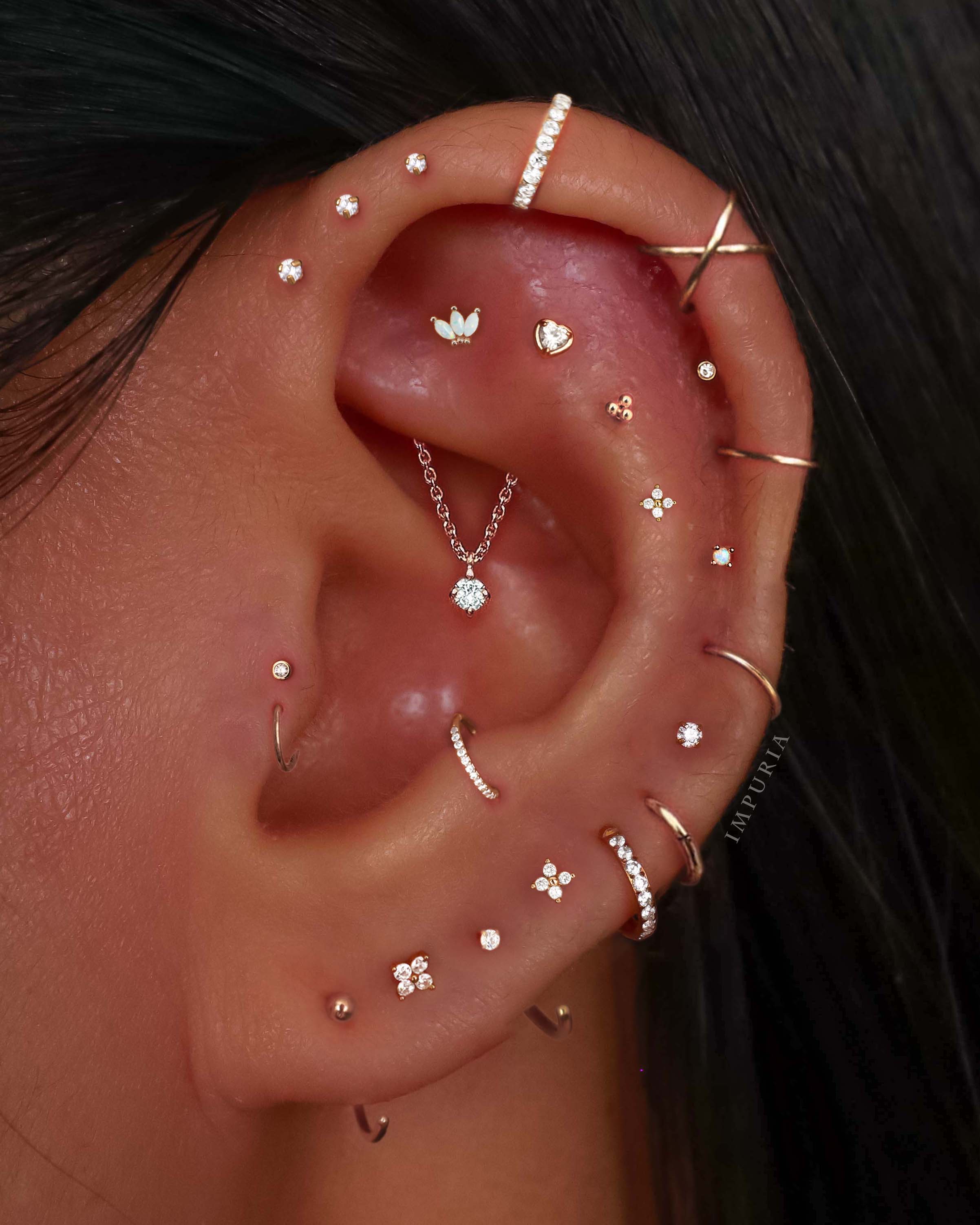 Absolute Hidden Helix Flat Back Stud Earring