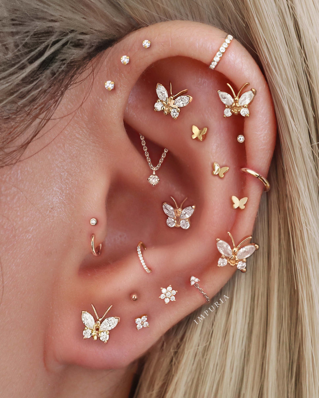 Absolute Hidden Helix Flat Back Stud Earring