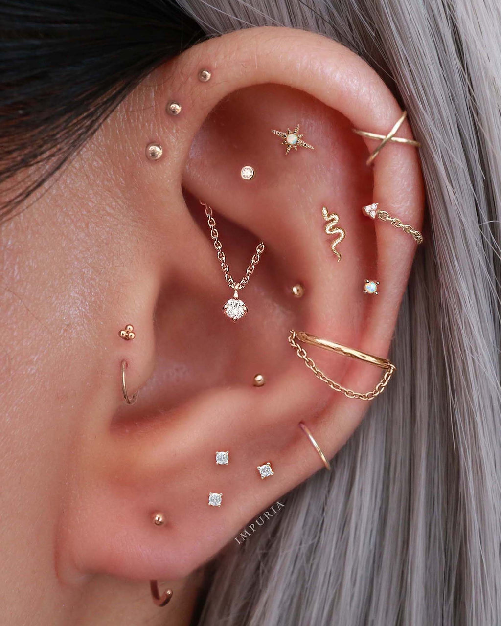 Absolute Hidden Helix Flat Back Stud Earring