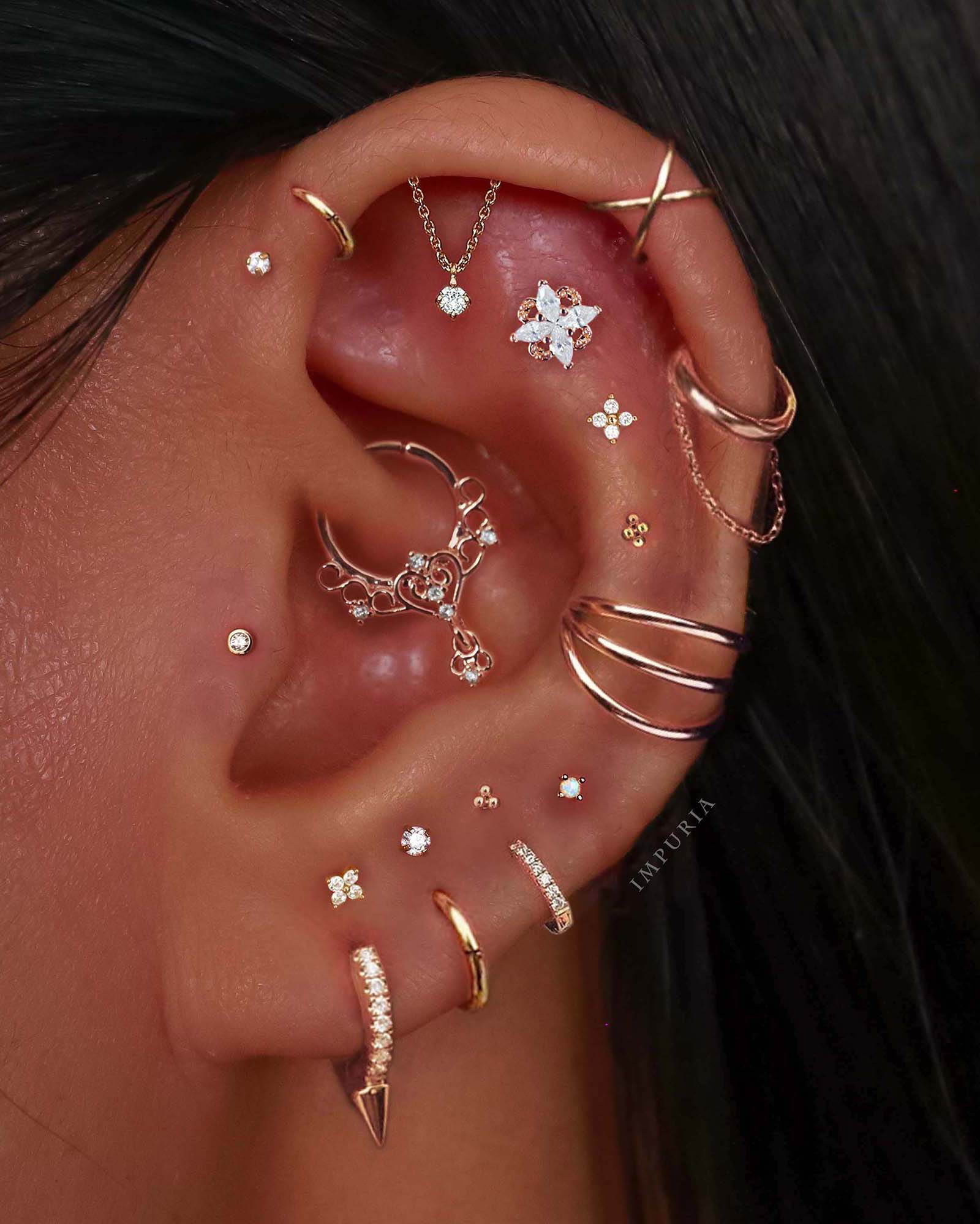Absolute Hidden Helix Flat Back Stud Earring