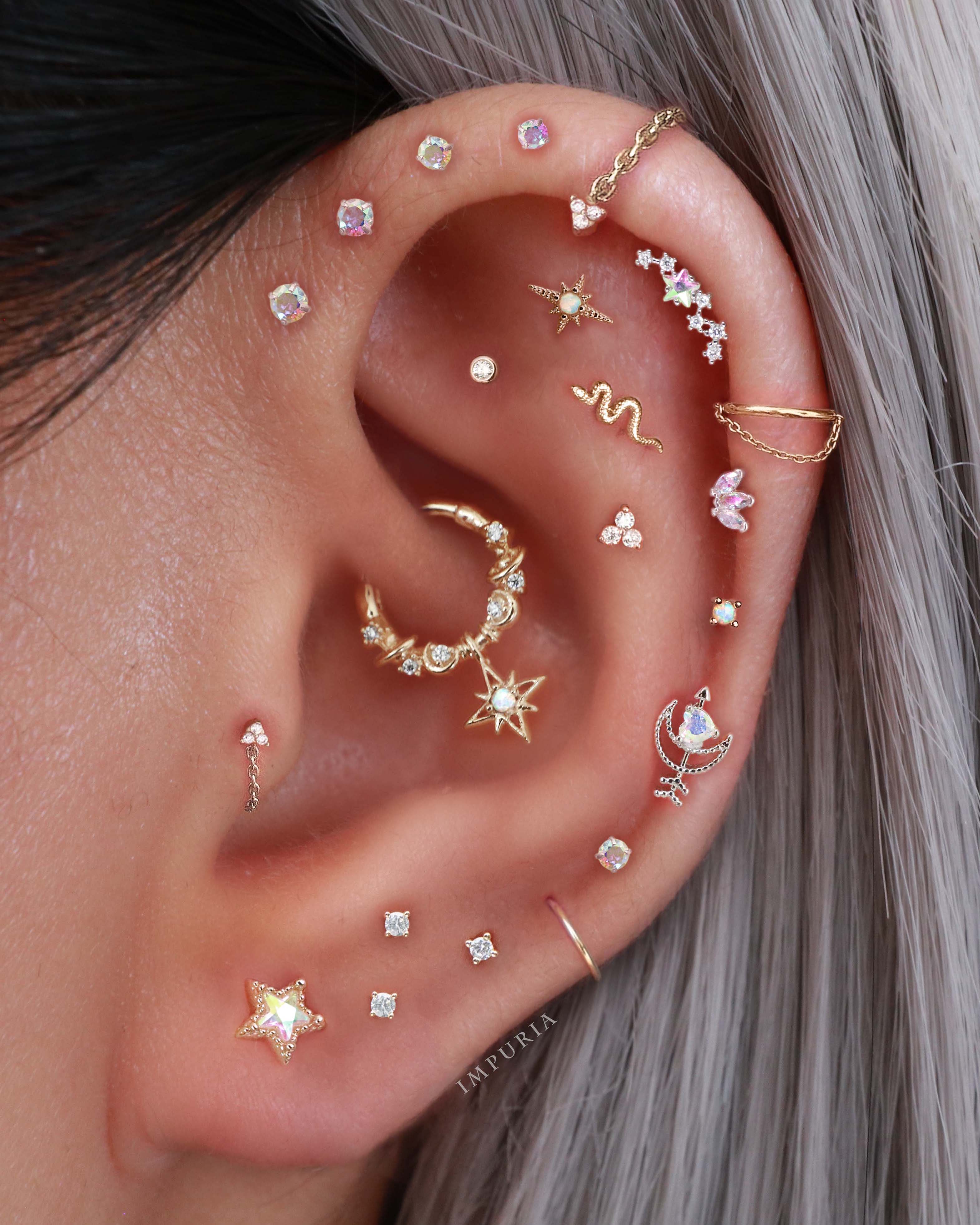 Stellar Single Chain Hoop Ring Clicker
