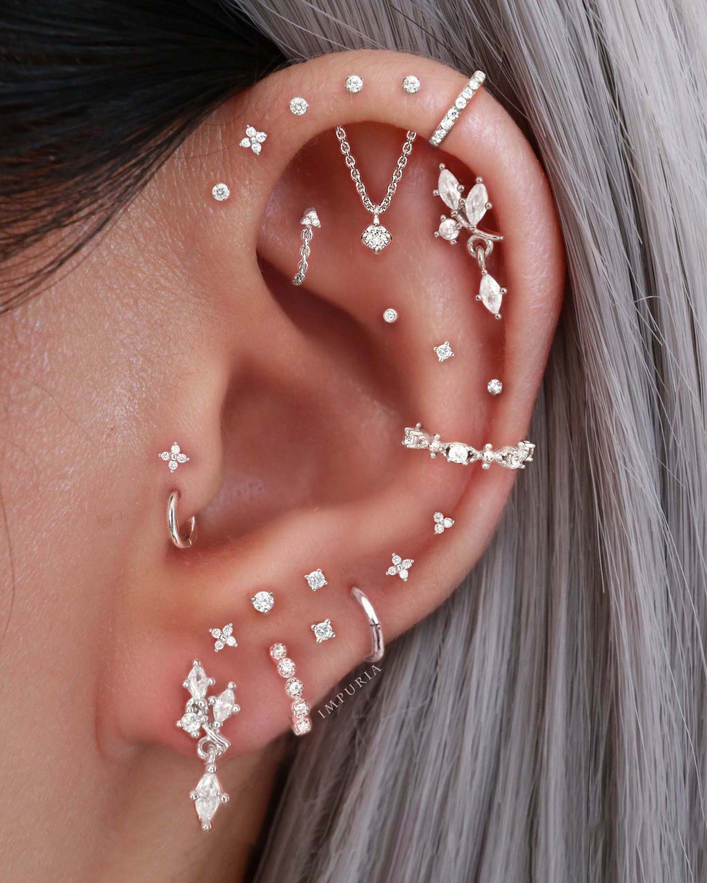 Absolute Hidden Helix Flat Back Stud Earring