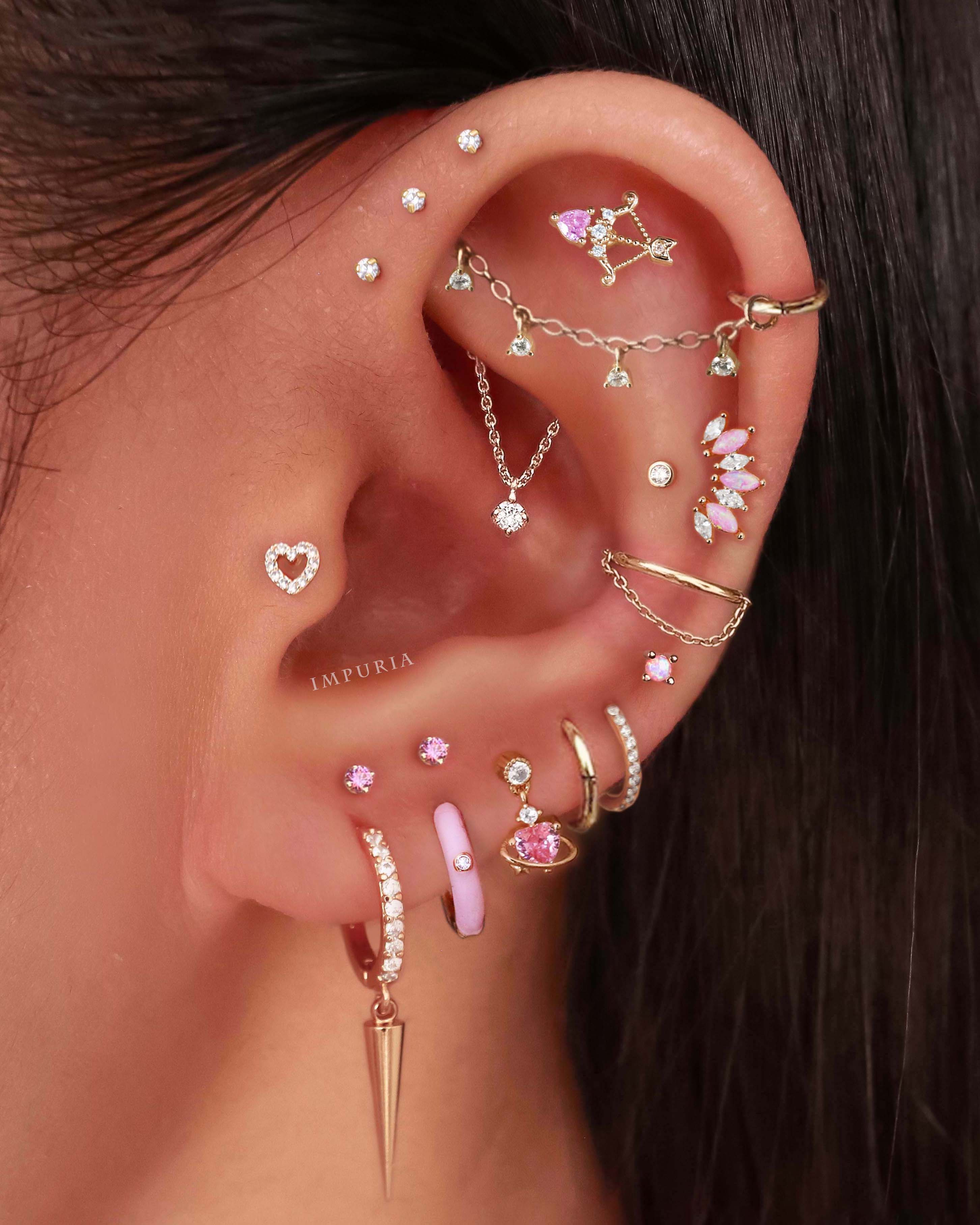 Absolute Hidden Helix Flat Back Stud Earring