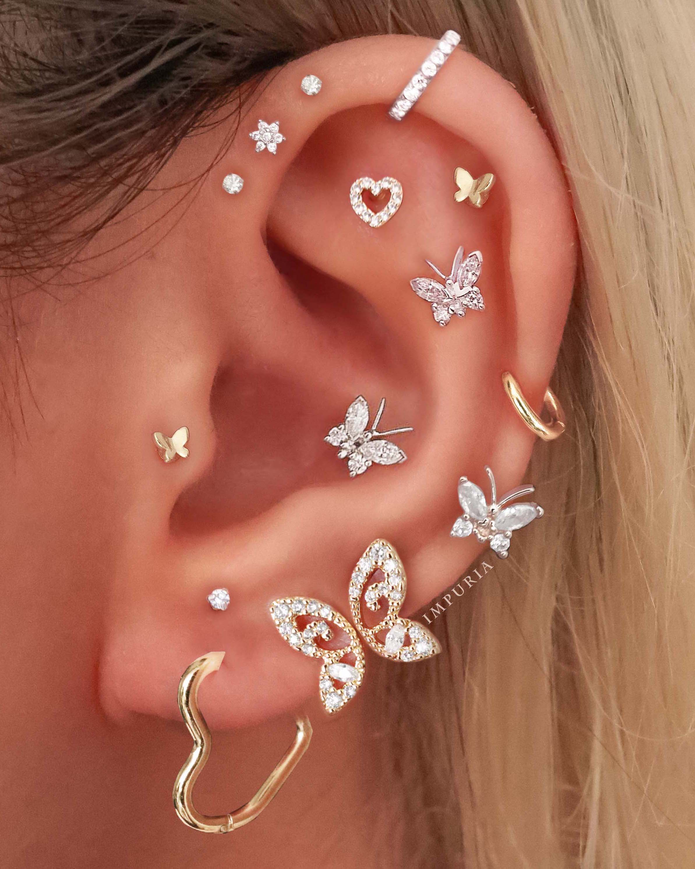 Grace Butterfly Ear Piercing Stud