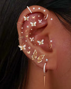 Flutter Butterfly Wings Double Stud Earrings