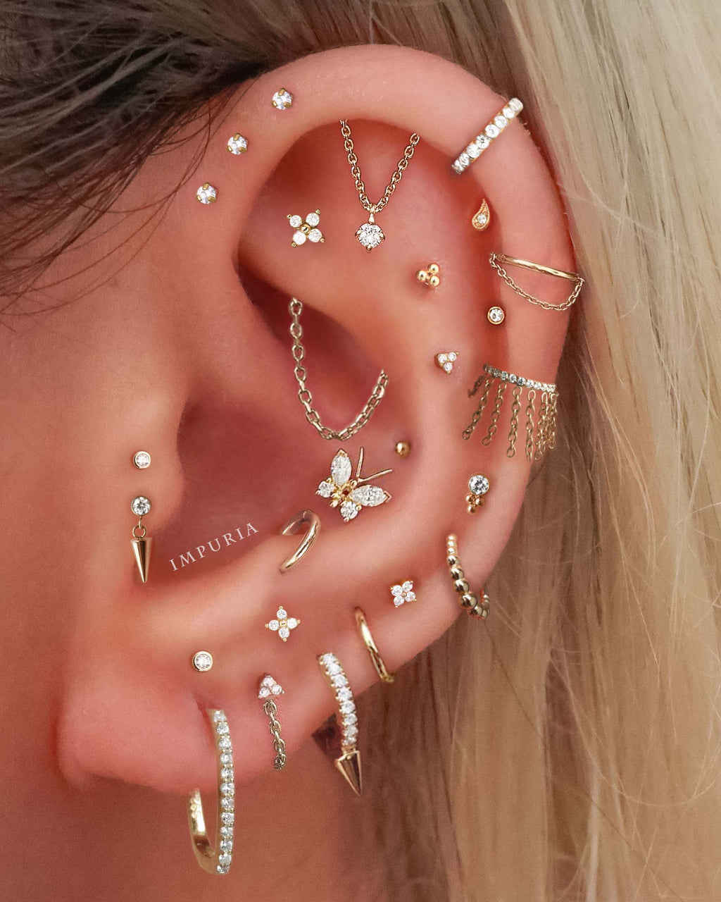 Absolute Hidden Helix Flat Back Stud Earring