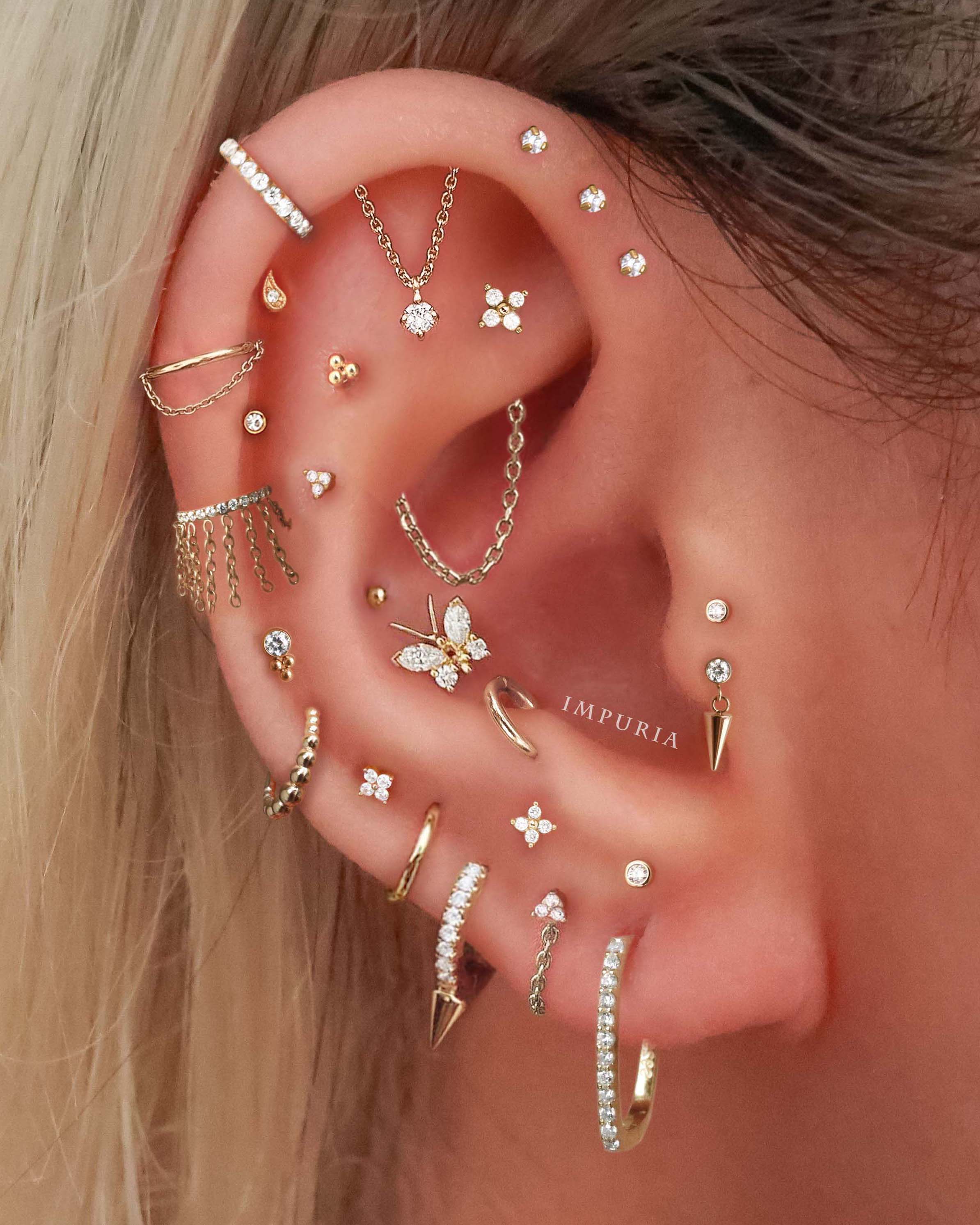 Absolute Hidden Helix Flat Back Stud Earring