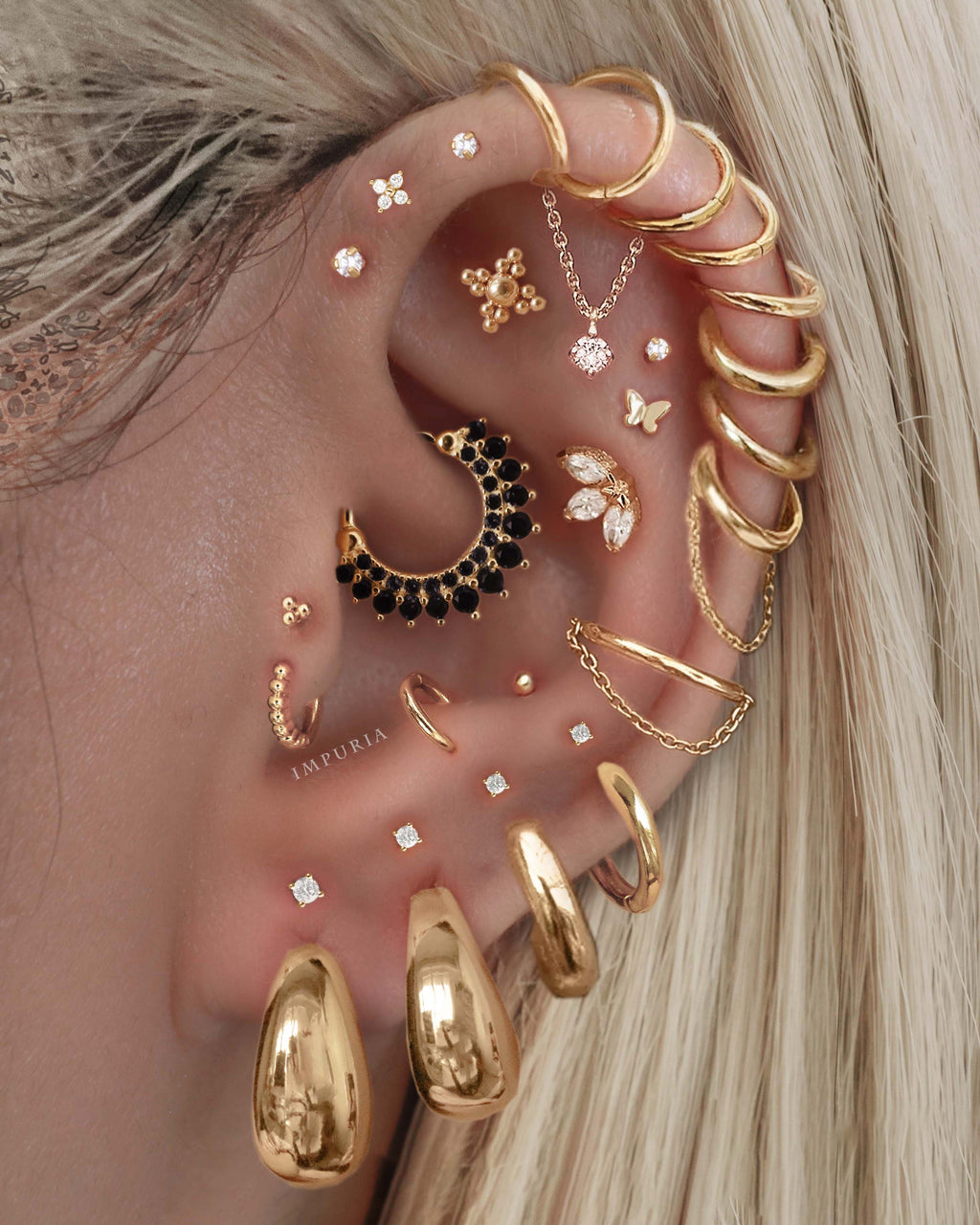 Absolute Hidden Helix Flat Back Stud Earring