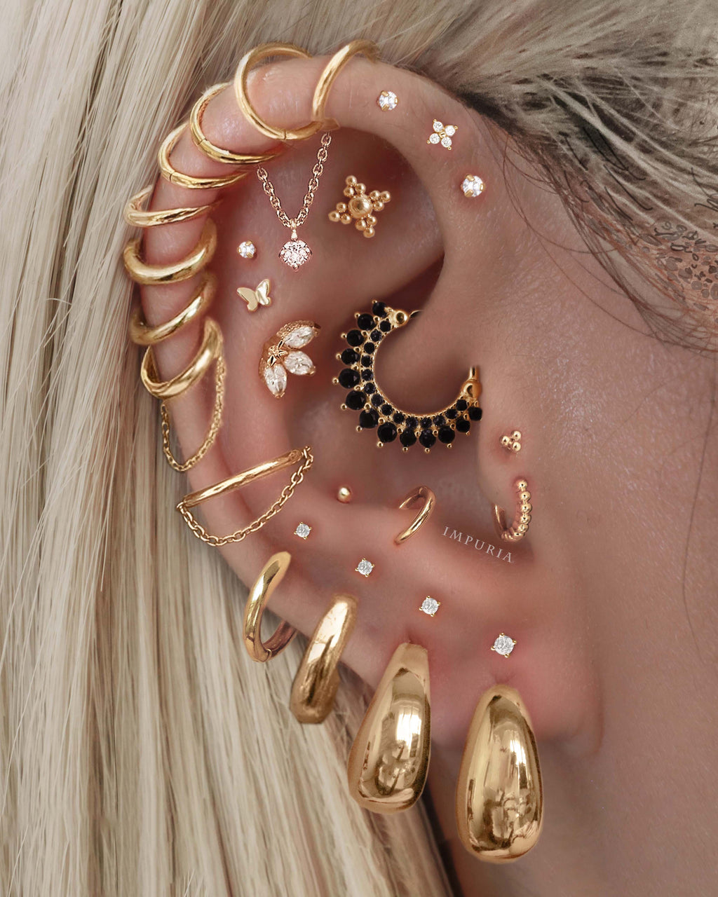 Absolute Hidden Helix Flat Back Stud Earring