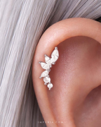 Dynasty Cluster Flat Back Stud Earring