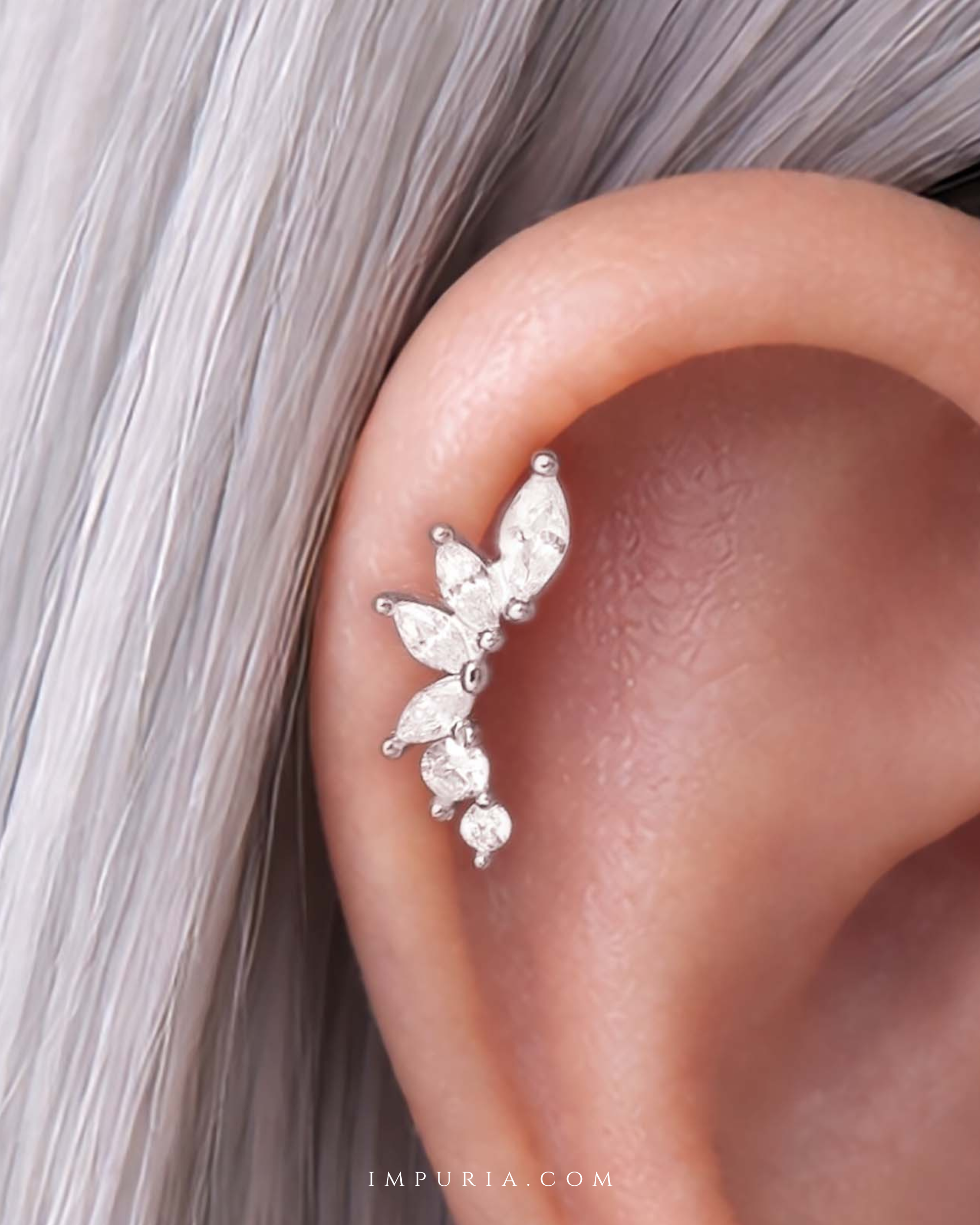 Dynasty Cluster Flat Back Stud Earring