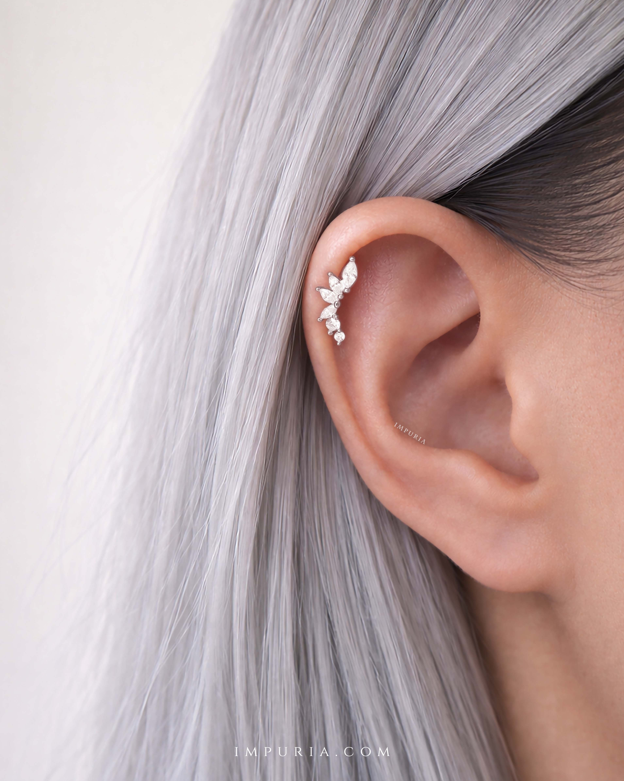 Dynasty Cluster Flat Back Stud Earring