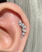 Dynasty Cluster Flat Back Stud Earring