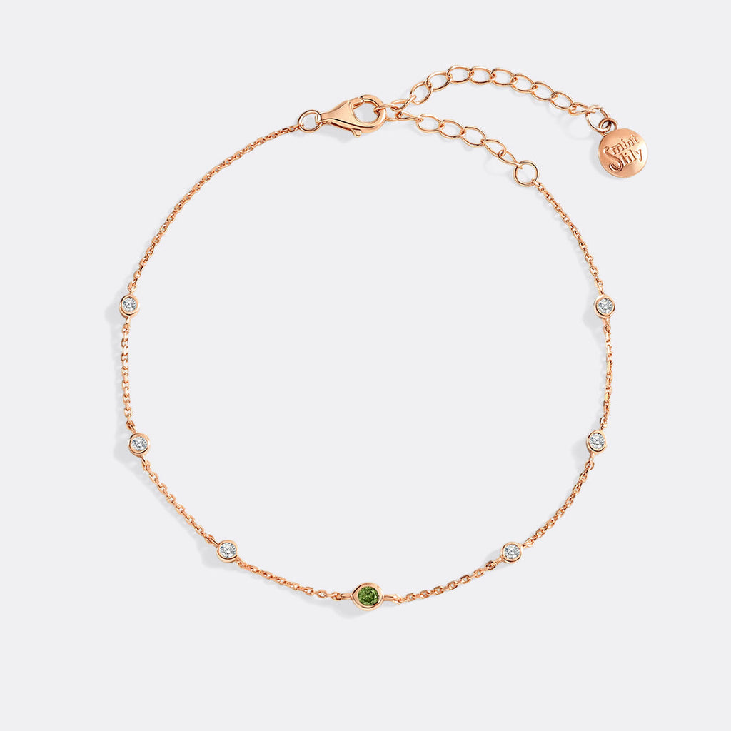 August Birthstone Station Bracelet