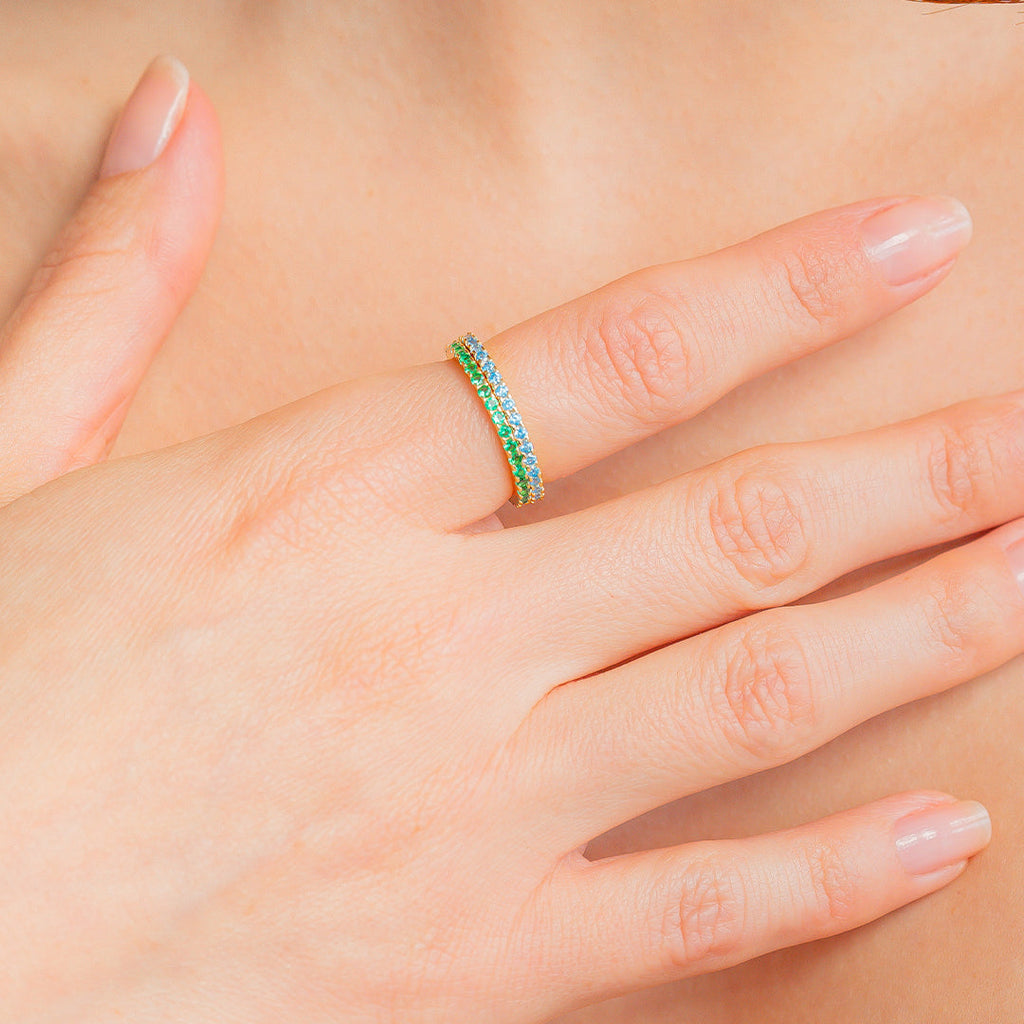 August Birthstone Eternity Stacking Ring