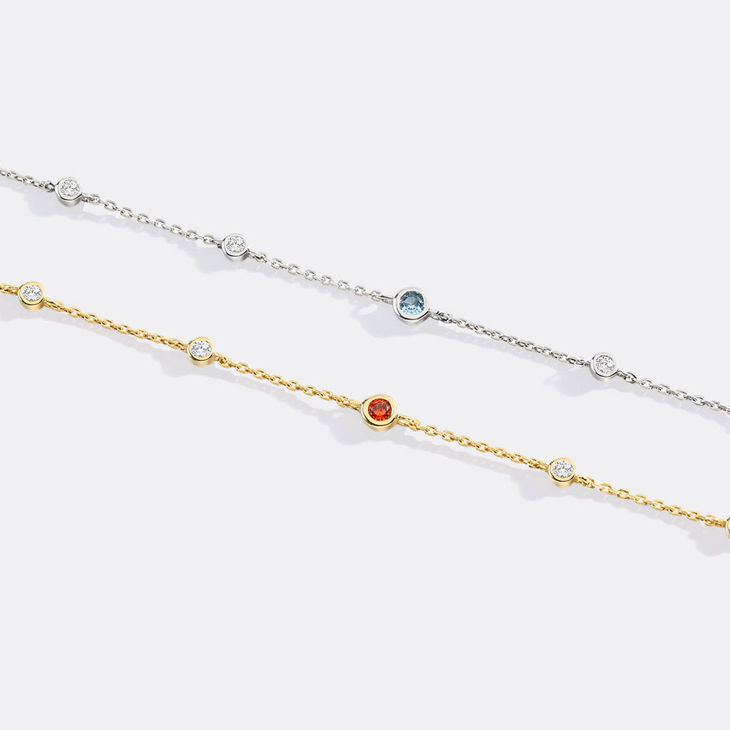August Birthstone Station Bracelet