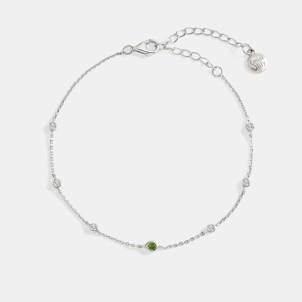 August Birthstone Station Bracelet