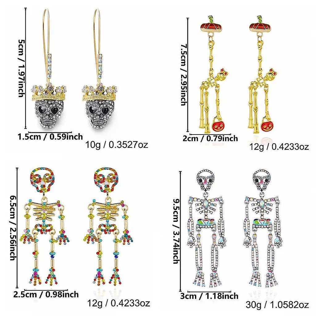 Halloween Skeleton Earrings for Women | Glow Drop Jewelry