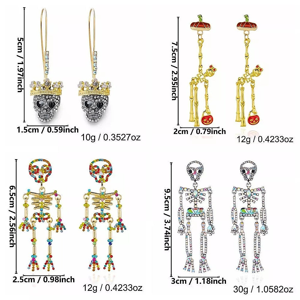 Halloween Skeleton Earrings for Women | Glow Drop Jewelry