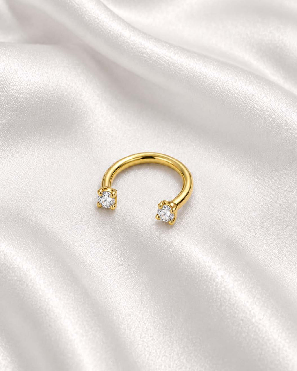 Sparkle Horseshoe Hoop Ring