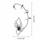 Gothic Spider Ear Cuff with Black Stone | Glow Drop Jewelry