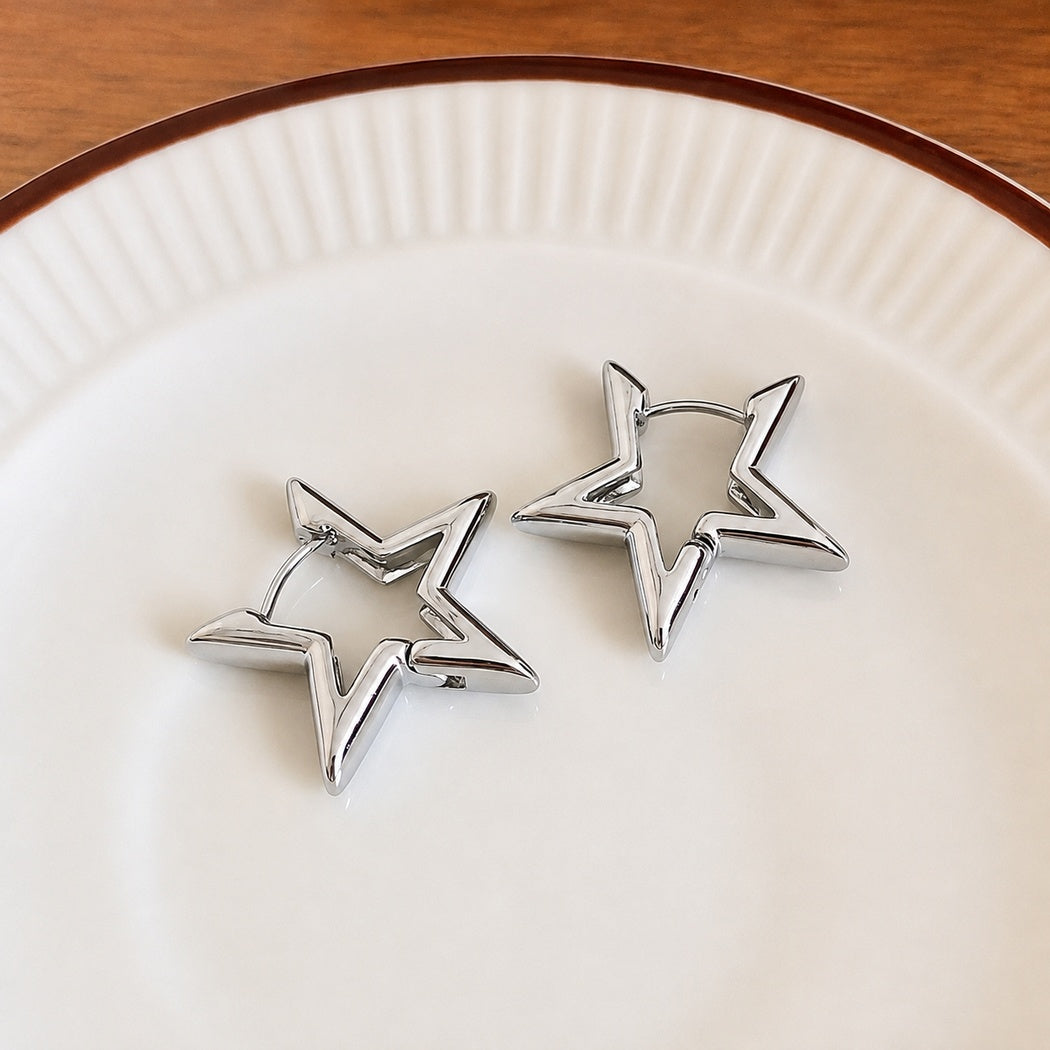 Hollow Star Hoop Earrings for Women | Glow Drop Jewelry