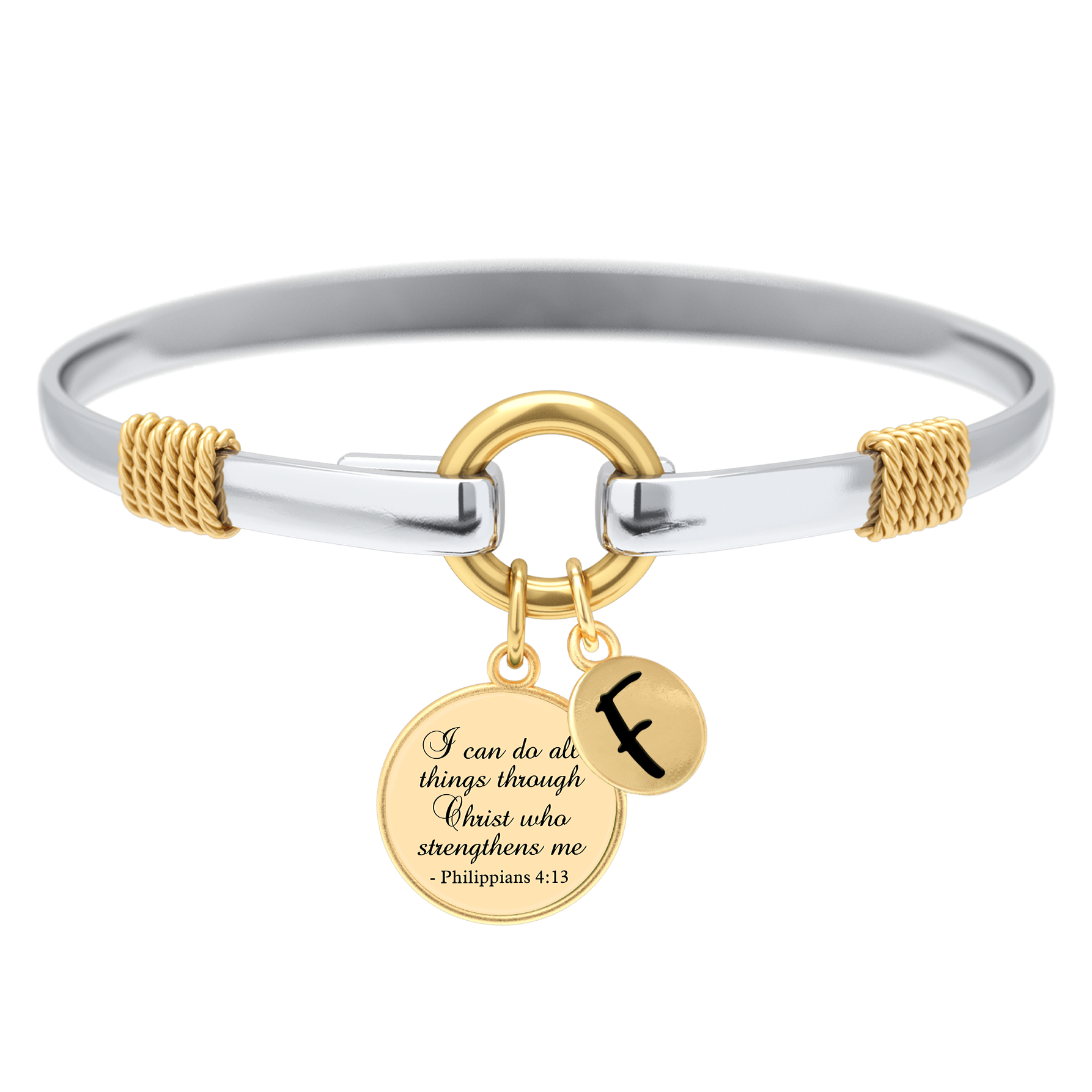 All Things Through Christ - Two-Tone Custom Charm Bracelet